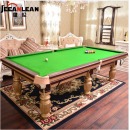 健伦（JEEANLEAN） 台球桌标准成人家用桌球台美式黑八落袋台球案中式二合一乒乓球 高档款 （金/银/棕）