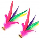 杜威克 毽子大号鹅毛羽毛彩色比赛毽球牛筋底花键