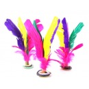 杜威克 毽子大号鹅毛羽毛彩色比赛毽球牛筋底花键