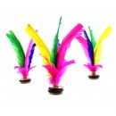 杜威克 毽子大号鹅毛羽毛彩色比赛毽球牛筋底花键