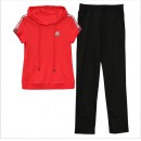 2019新款韩版时尚显瘦夏天连帽短袖裤子休闲两件套