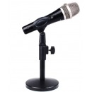 有线无线麦支架手持式麦克风话筒迷你台式可伸缩升降圆盘底座电脑桌面 黑色