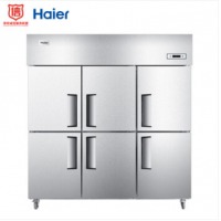 海尔 Haier 商用不锈钢六门厨房冰箱 饭店酒店立式双温冰柜冷柜 SL-1450C3D3